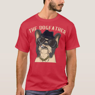 Mens The Dogfatherfrenchie Dad Mafia French Bulldo T-Shirt