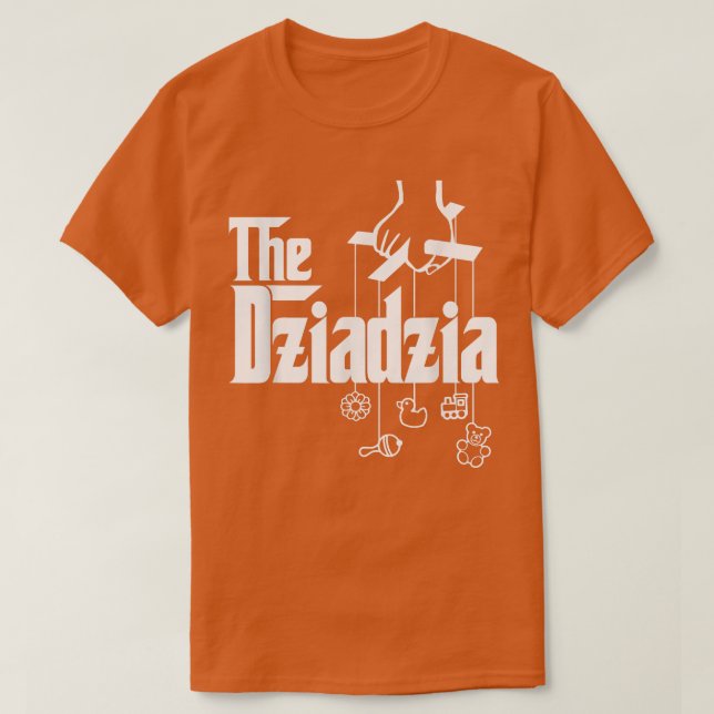 Mens The Dziadzia Polish Grandfather Baby Shower  T-Shirt (Design Front)