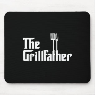Mens The Grillfather Funny Bbq Grill Chef Mouse Pad