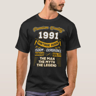 Mens The Man Myth Legend 1991 32nd Birthday  For 3 T-Shirt