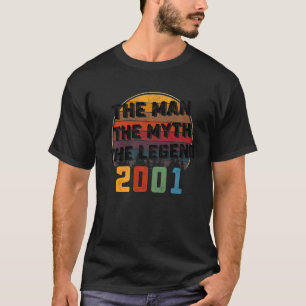 Mens The Man Myth Legend 2001 22nd Birthday  For 2 T-Shirt
