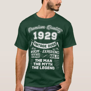 Mens The Man Myth Legend Vintage 1929 93rd Birthda T-Shirt