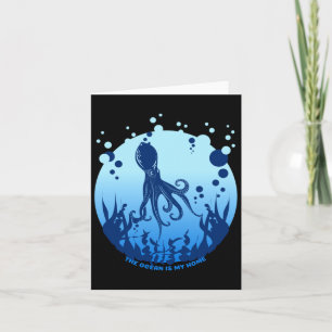 Mens The Ocean is Home with a Print of an Octopus Card