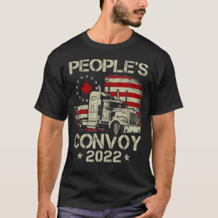 Mens The People's Convoy 2022 USA America Truckers T-Shirt