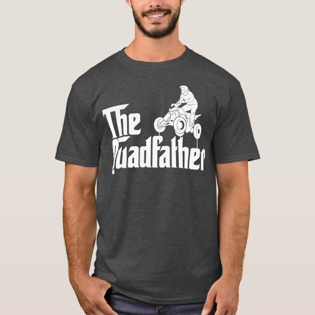 Mens The Quadfather Funny ATV Quad Bike Dad Day T-Shirt (Front)