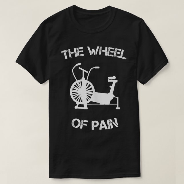 Mens The Wheel Of Pain Assault Bike Wod Fitness Wo T-Shirt (Design Front)