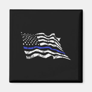 Mens Thin Blue Line Flag Back The Blue Patriotic Magnet