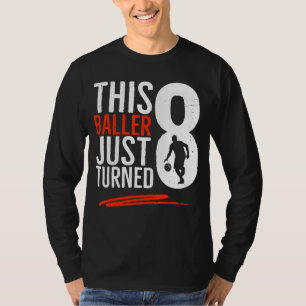 Mens This Baller Turned 8 Basketball 8th Birthda T-Shirt
