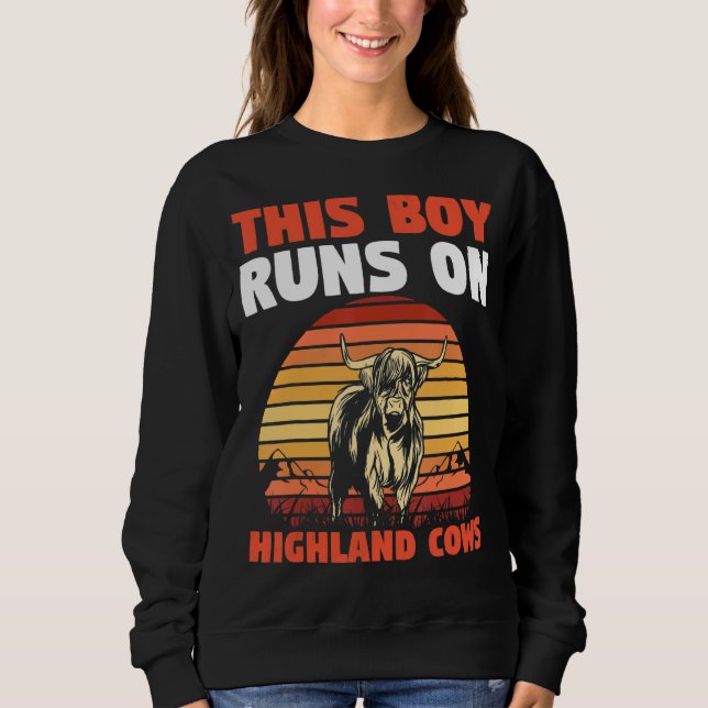 Mens This Boy Runs On Highland Cows Sweatshirt (Front)
