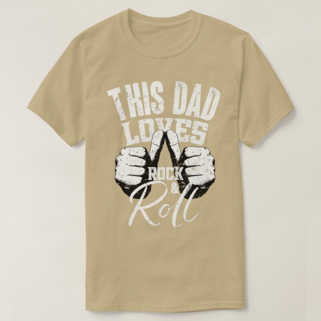 Mens This Dad Loves Rock & RollElectronic Rock Gui T-Shirt (Design Front)