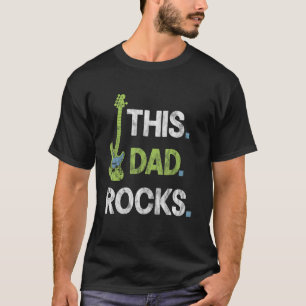 Mens This Dad Rocks Fun Vintage Guitar for Fathers T-Shirt