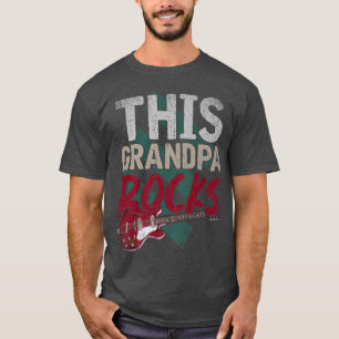 Mens This Grandpa Rocks Retired Guitarist Music Re T-Shirt