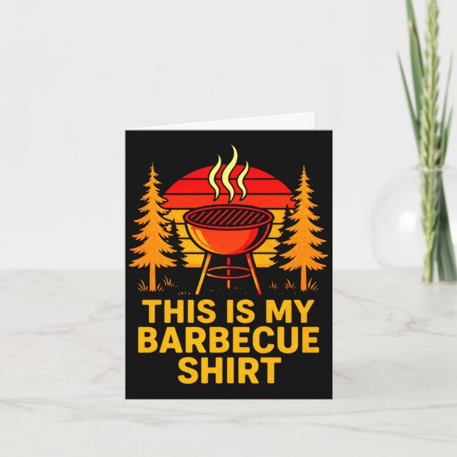 Mens this is barbecue - retro bbq grilling card (Front)