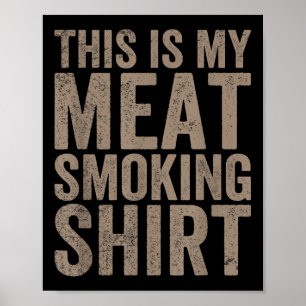 Mens This Is My Meat Smoking Chef Butcher Cook Bbq Poster