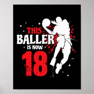 Mens This Ller Is Now 18 Birthday Sketll Lovers Poster