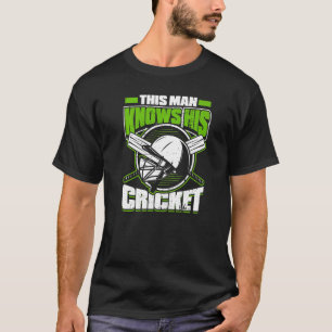 Mens This Man Knows His Cricket Player Batsman Bo T-Shirt