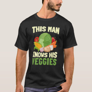 Mens This Man Knows His Veggies Vegetable Organic T-Shirt