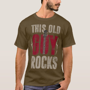Mens This Old Guy Rocks Guitarist Guitar Player Mu T-Shirt