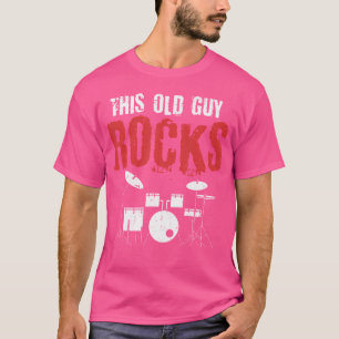 Mens This Old Guy Rocks Retired Drummer Drum Set R T-Shirt