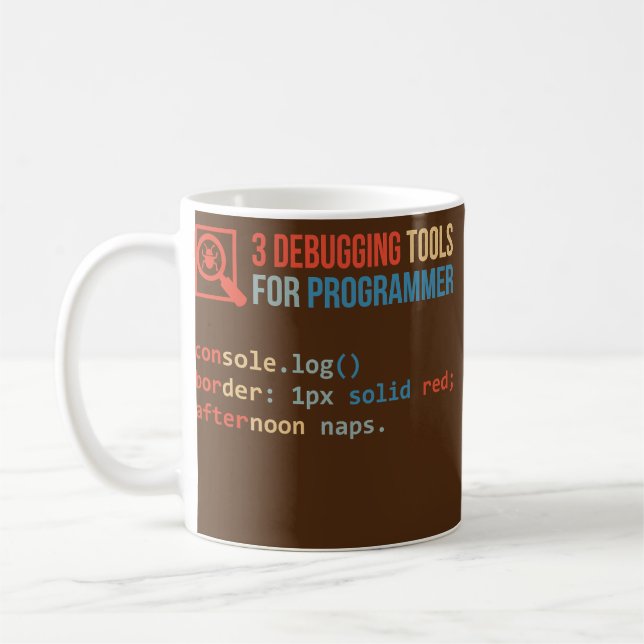 Mens Three debugging tools for programmer  Coffee Mug (Left)