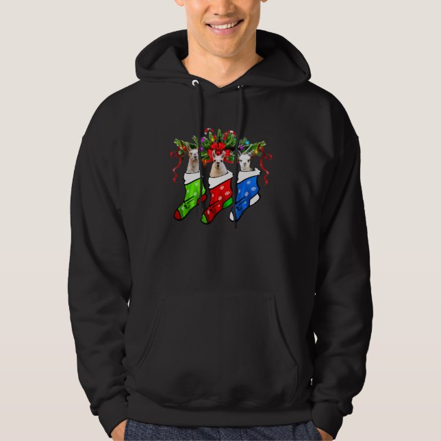 Mens  Three Llama In Sock Christmas Tee Llama Love (Front)