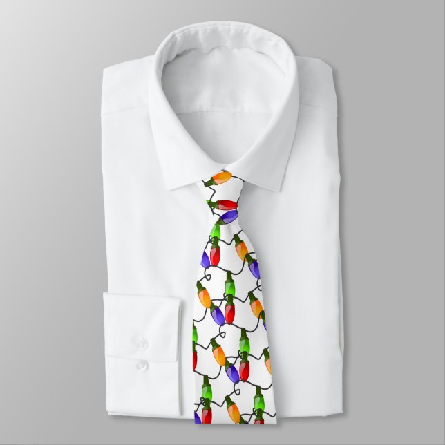 Men's Tie-Christmas Lights Tie (Tied)