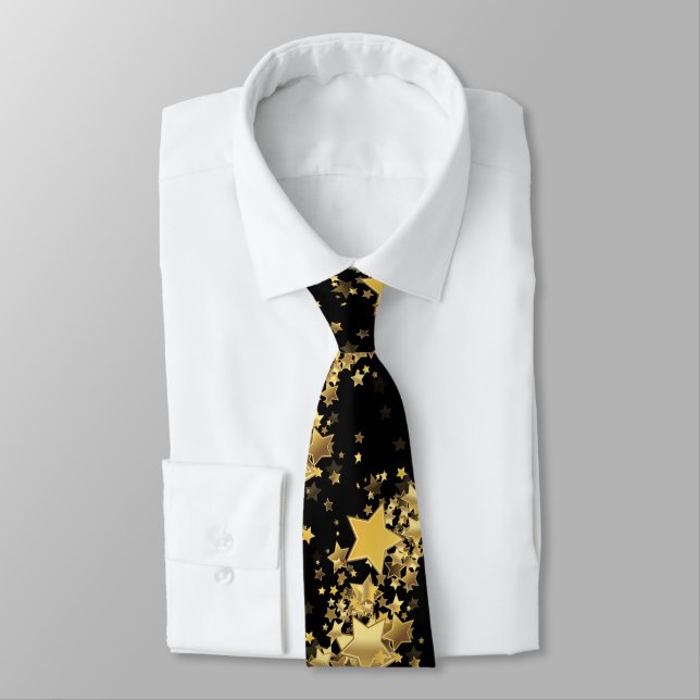 Men's Tie-Gold Stars Tie (Tied)