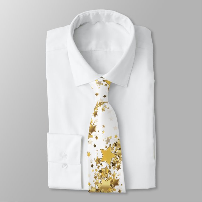 Men's Tie-Gold Stars Tie (Tied)