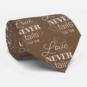 Mens Tie, Love Never Fails Tie