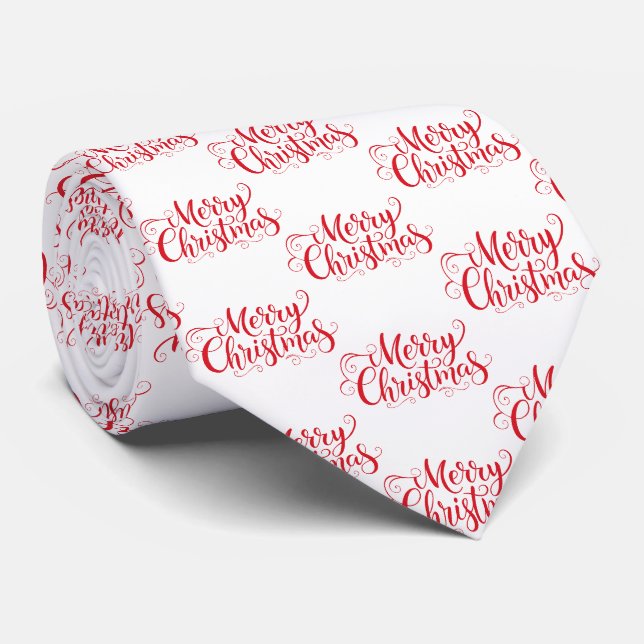 Men's Tie-Merry Christmas  Tie (Rolled)