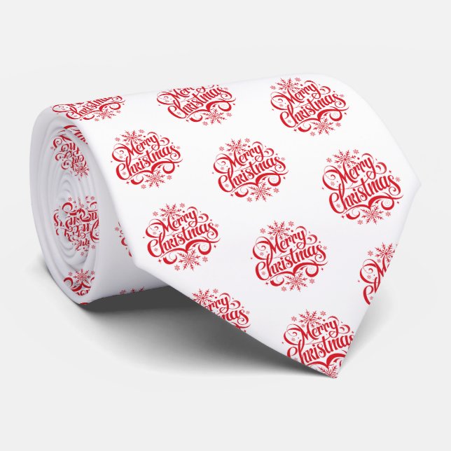 Men's Tie-Merry Christmas  Tie (Rolled)