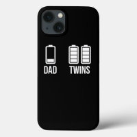 Mens Tired Dad Low battery Twins Full Charge funny