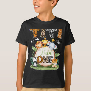 Mens Titi Of The Wild One 1st Birthday Kids Safari T-Shirt