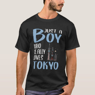Mens Tokyo Gift Just A Boy Who Really Loves Tokyo T-Shirt