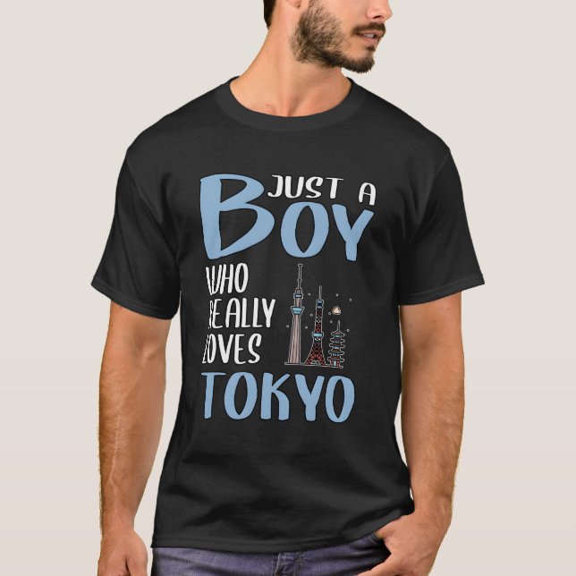 Mens Tokyo Gift Just A Boy Who Really Loves Tokyo T-Shirt (Front)