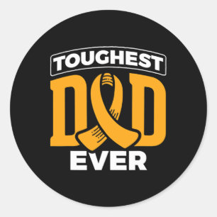Mens Toughest Dad Ever Leukaemia Cancer Leukaemia Classic Round Sticker