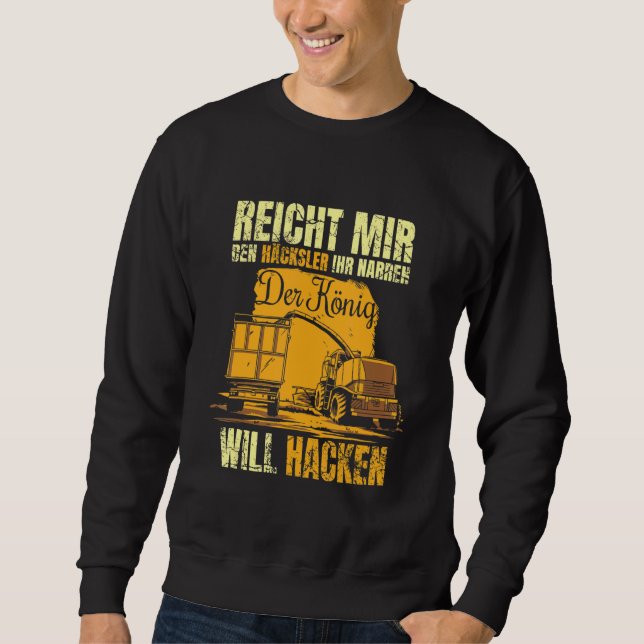 Mens Tractors Corn Shredding Farmer Waller Farmer  Sweatshirt (Front)