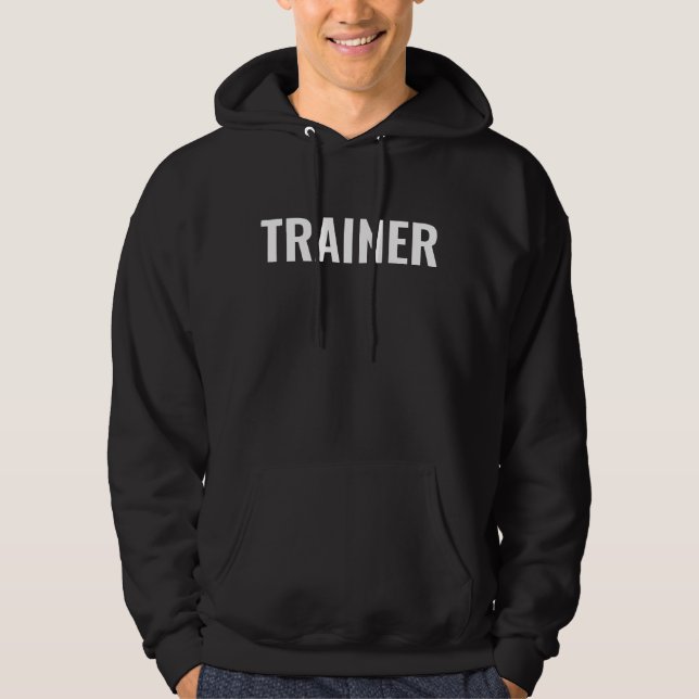 Mens Trainer Coach Black Double Sided Print  Hoodie (Front)