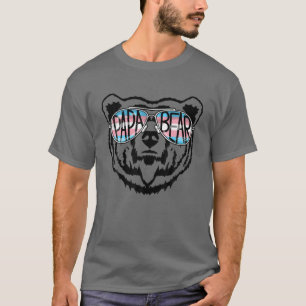 Mens Trans Papa Bear Proud Dad Ally Transgender Ra T-Shirt