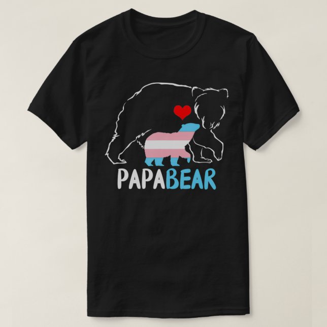 Mens Trans Papa Bear Proud Dad Rainbow Transgender T-Shirt (Design Front)