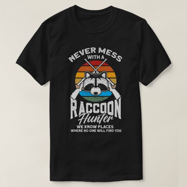 Mens Trap Hunting Retro Coon Hunter Racoon Huntin T-Shirt (Design Front)