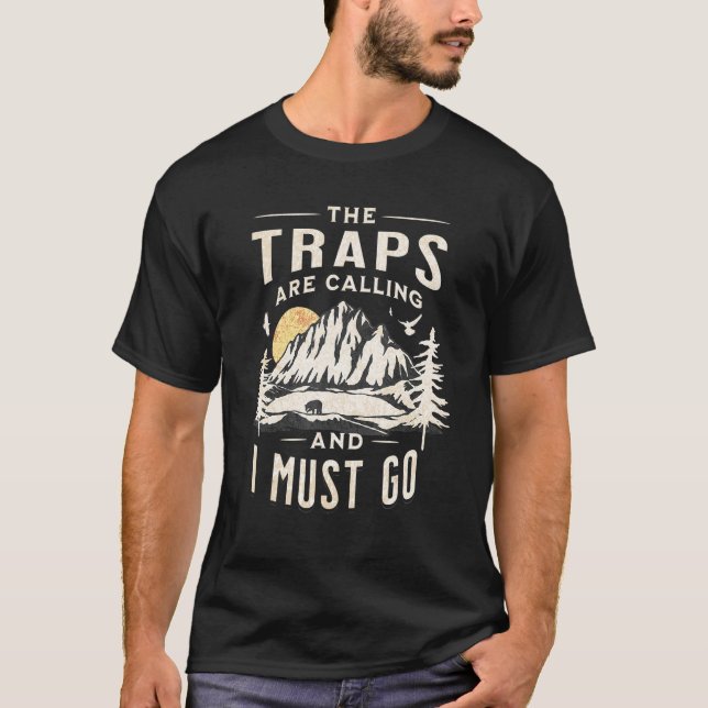 Mens Trapping Trapper Hunting Fur Trade Hunting T-Shirt (Front)