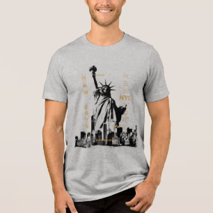 Mens Trending Manhattan Nyc Liberty Statue Tri-Blend Shirt