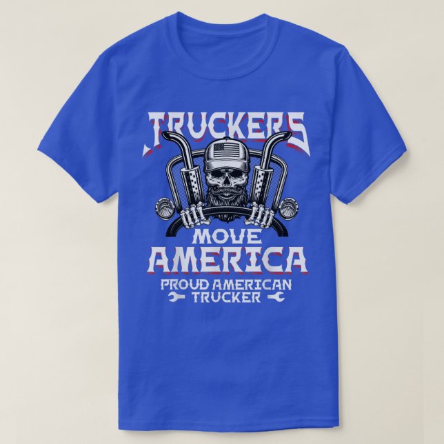Mens Truckers Move America Truck Driver Trucker Di T-Shirt (Design Front)