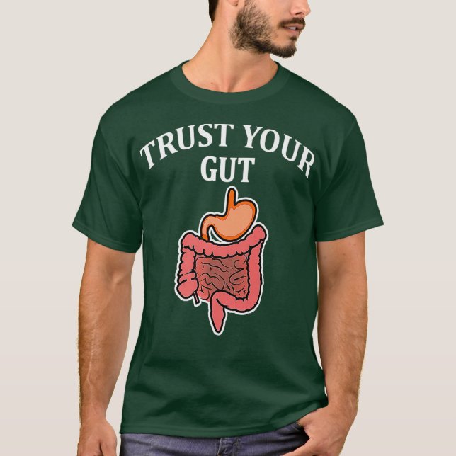 Mens Trust Your Gut Anatomical Human Intestines T-Shirt (Front)