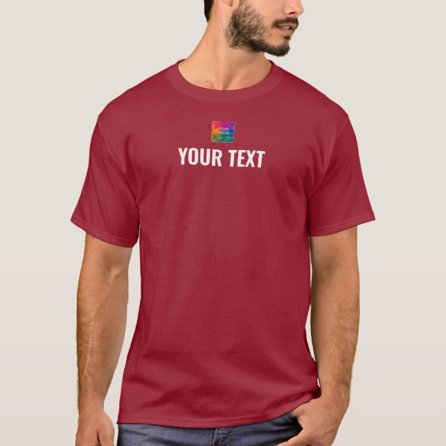 Mens Tshirts Apparel Maaron Red Add Image Text (Front)