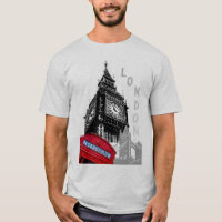 Men's TShirts London Big Ben Clock Tower Modern