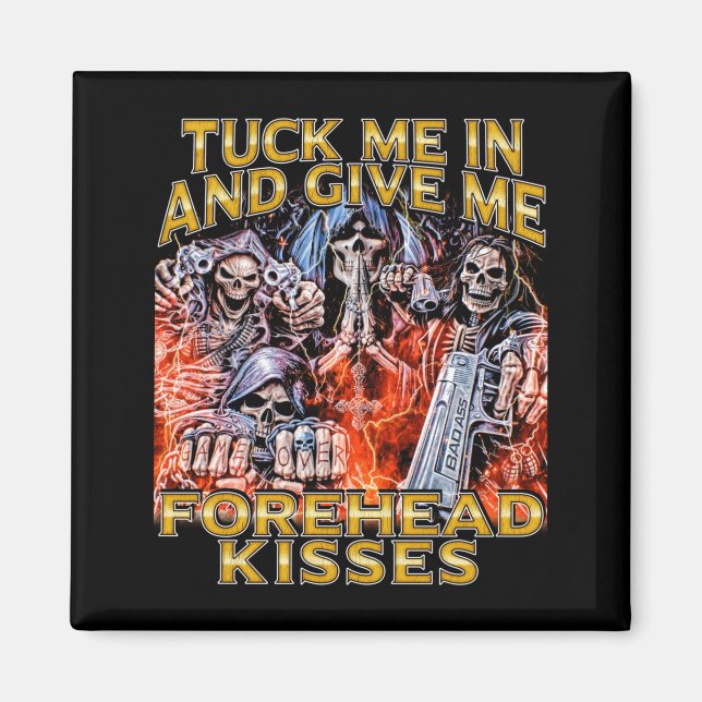 Mens Tuck in - Edgy Skeleton Bootleg Cool Hard Magnet (Front)