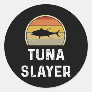 Mens Tuna Slayer Fishing Gifts Funny Fisherman Shi Classic Round Sticker