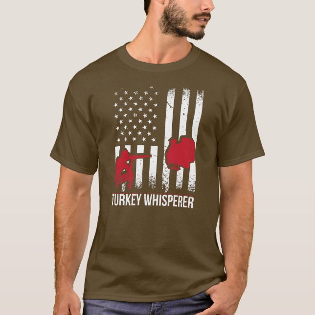 Mens Turkey Whisperer Turkey Hunter Loves Hunting T-Shirt (Front)